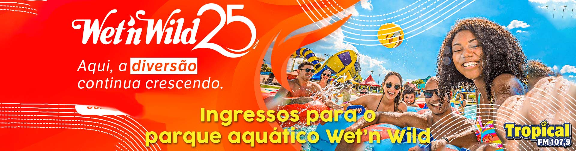 Banner Ingressos para o parque aquático Wet'n Wild