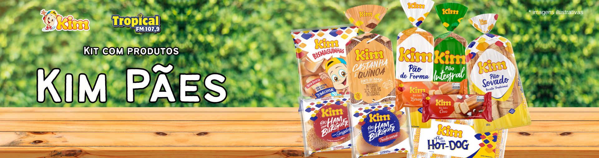 Banner Kit com produtos da Kim Pães